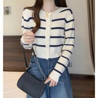 áo khoác len sọc ngang