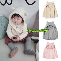 Áo khoác len tai gấu TQXK cho bé
