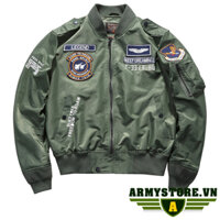 Áo khoác lính Mỹ cao cấp, Áo khoác pilot lính Mỹ ARM-960 - xanh lính - M