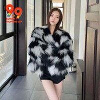 Áo Khoác Lông Chồn Lưng Cao Tay Dài Thời Trang Thu Đông Dành Cho Nữ