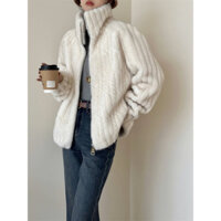 Áo Khoác Lông Chồn trùm cổ cao cấp