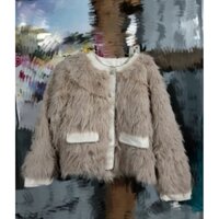 Áo khoác lông có đính đá