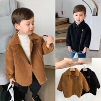 Áo khoác lông cừu bé trai siêubchaats