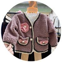 Áo khoác lông cừu cho bé gái size 9-20kg , ảnh thật chụp tại shop                                                      .