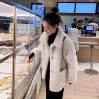 Áo khoác lông cừu kèm váy dáng suông - Set 2 món giá siêu rẻ kèm video ảnh thật - SIÊU HOT
