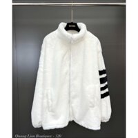 Áo Khoác Lông Cừu Nam Nữ Phối Sọc Thêu Tay Cao Cấp Chất Liều Lông Cừu Dày Dặn Form Dáng Unisex Thời Trang Cực Hottrend