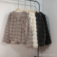 Áo Khoác Lông giả cao cấp mẫu mới thu đông cao cấp áo khoác thường ngày giả lông nhung mẫu ngắn nữ mẫu trẻ trung