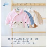 Áo Khoác Lông Goodmama Chất Liệu Lông Cừu dày dặn, ấm áp, thích hợp cho bé mặc khi trời lạnh