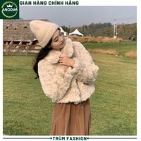 Áo Khoác Lông Hàn Quốc 3 Cúc Dày Ấm Trẻ Trung