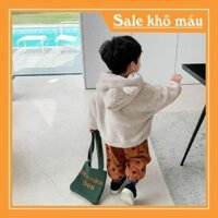 ÁO KHOÁC LÔNG KÈM MŨ TAI GẤU CHO BÉ - Mẫu mới 2021