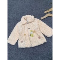 Áo khoác lông màu cam gắn bươm bướm- 2338