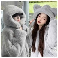 Áo khoác lông mùa đông, áo lông tai thỏ quả bông siêu xinh đủ màu