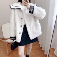 Áo khoác lông nút cài nữ mùa đông ấm áp , hàng thiết kế thu đông tinh tế mềm mịn sang chảnh cực phẩm