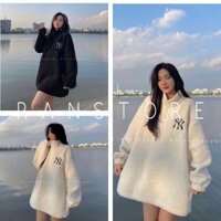 Áo khoác lông NY cổ trụ / Áo khoác mùa đông unisex form rộng trẻ trung cá tính phong cách Ulzzang_ranstore