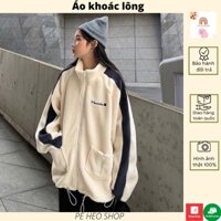 Áo Khoác Lông Phối Tay Kẻ KL02