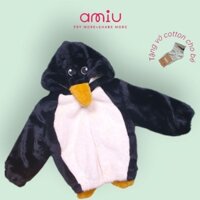 Áo khoác lông siêu ấm Unisex cho bé trai bé gái cosplay chim cánh cụt - Áo khoác siêu kute cho bé [Size 80 - 130cm]