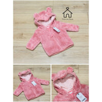 Áo khoác lông tai gấu cho bé gái (màu hồng)