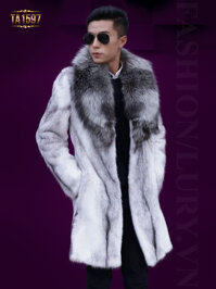 Áo khoác lông thú nam TA1597 mới 2017 100% tự nhiên dáng oversize nhập khẩu cao cấp