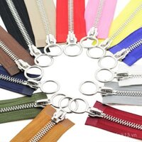 Áo khoác lông vũ dài có khóa kéo, áo khoác hai đầu, khóa kéo hai chiều số 5, phụ kiện khóa vòng tròn