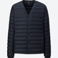 Áo khoác lông vũ Uniqlo nam cổ tim 2018 màu navy-400501