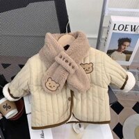 áo khoác lót lông mặc 2 mặt cho bé nâu , áo phao mùa đông giữ ấm s2012