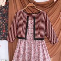 Áo khoác lửng kẻ tay dài