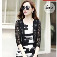 Áo Khoác Lửng Ren Tay Dài Cho Nữ Áo Khoác Dáng Ngắn Croptop