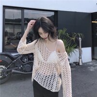 Áo Khoác Lưới Cardigan Form Rộng Đi Biển Quảng Châu Cao Cấp [Ảnh Thật] - TK011