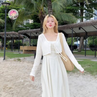 Áo khoác lưới cardigan thắt nơ xixeoshop - v470