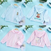 Áo khoác lưới chống nắng nhiều màu in hoạ tiết hoạ hình cho bé gái & bé trai (N01154)