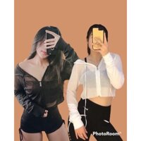 Áo khoác lưới có nón tập gym yoga