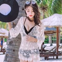 Áo khoác lưới đi biển hoa nhí hot 2021 ( kèm hình trải sàn)