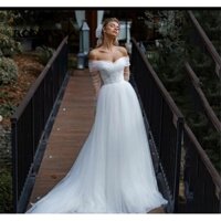 Áo khoác lưới ngoài tạo kiểu váy xếp li tay phồng