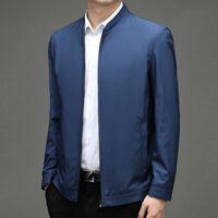 Áo khoác măng tô nam cổ đứng dáng ngắn khóa kéo chất vải kaki đẹp NMT34 - Mau Xanh Nhat - M