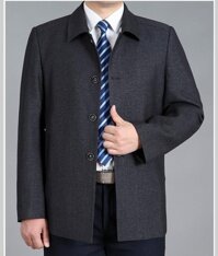 Áo khoác măng tô nam trung niên NMT01 - Đen - L