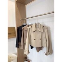 Áo khoác măng tô nữ dáng ngắn lót lụa Boiling Quảng Châu cao cấp