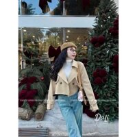 Áo Khoác Măng Tô Nữ Dáng Ngắn Trơn Basic QCCC Cao Cấp