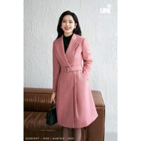 Áo Khoác Măng Tô Nữ UNIVTH Dáng Dài Cổ Vest Kèm Đai Cao Cấp 2UK0104T - UNI KOREAN FASHION