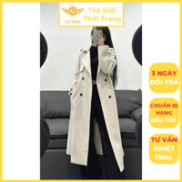 Áo Khoác Mangto Nữ Khuy Nhựa Tròn Màu Trơn Basic GOSS GA1542 Áo Măng Tô Nữ Dáng Dài Phong Cách Trẻ Trung Năng Động