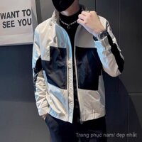 Áo khoác màu tương phản cảm giác cao cấp áo Nam Thường Ngày trào lưu nam áo Jacket thương hiệu thời trang mùa thu mẫu mới 2024