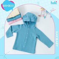 Áo khoác mũ tai gấu cho bé vải sợi tre chần bông HAKI BB014