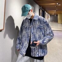 Áo khoác mùa đông nam vải da loang cao cấp túi hộp Menswear Jacket
