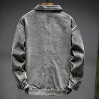 Áo khoác mùa xuân cỡ lớn cho nam, áo khoác denim rộng rãi thời trang 2024, quần áo nam cho người béo, áo khoác nam mới