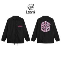 áo khoác nam Áo Khoác Dù Nam Nữ 2 LỚP SWE CAMO Unisex màu đen - Áo khoác gió nam nữ chống nước Leevin Store