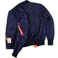 Áo khoác nam, áo khoác lính mỹ, áo khoác pilot cao cấp ARM-1109  không lót bông - Xanh Mực - XL