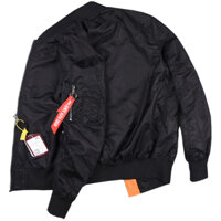 Áo khoác nam, áo khoác lính mỹ, áo khoác pilot cao cấp ARM-1109  không lót bông - ĐEN - M