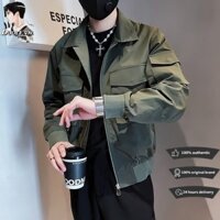 Áo khoác nam cao cấp cách quân Đội mỹ thời trang áo khoác nam có cổ xuân thu cao cấp cho nam trơn thủy triều mát mẻ hàng trăm mùa thu chất lượng cao màu đặc Áo khoác
