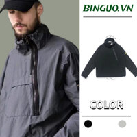 áo khoác nam chống gió cổ cao dáng rộng trơn cực siêu chất áo khoác bomber bóng chày chống nắng vải chất dù 2 lớp có dây kéo áo khoác nam