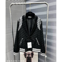 Áo khoác nam cổ bombre dior viền thêu chữ đẹp, áo bomer chất lượng QC