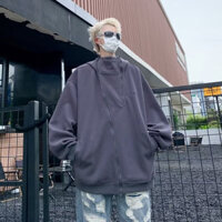 Áo khoác nam có dây kéo không đều có mũ trùm đầu phong cách Hàn Quốc mới Áo phù hợp cho mùa thu